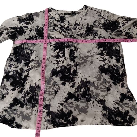 ROSE & OLIVE Long Tunic Top Blouse 1X Artsy Career Office Special Event V-Neck‎ - Picture 4 of 10